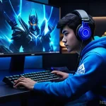 Home 4 LOL 크로마 구매 방법 - **Prompt 1 (Blue Essence Shop Experience):**
A young male gamer, around 20 years old, with short...