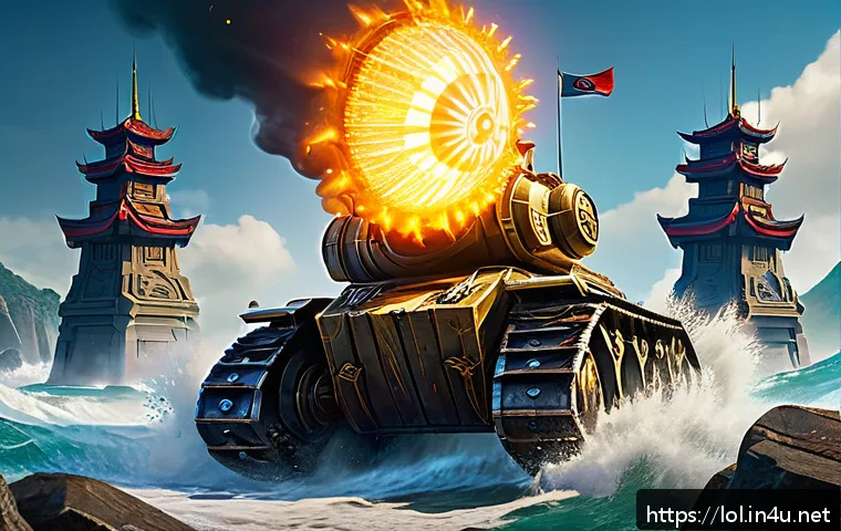 리그 오브 레전드 타워 구조와 사용법 - A detailed fantasy-style League of Legends turret standing tall on a vibrant battlefield, surrounded...